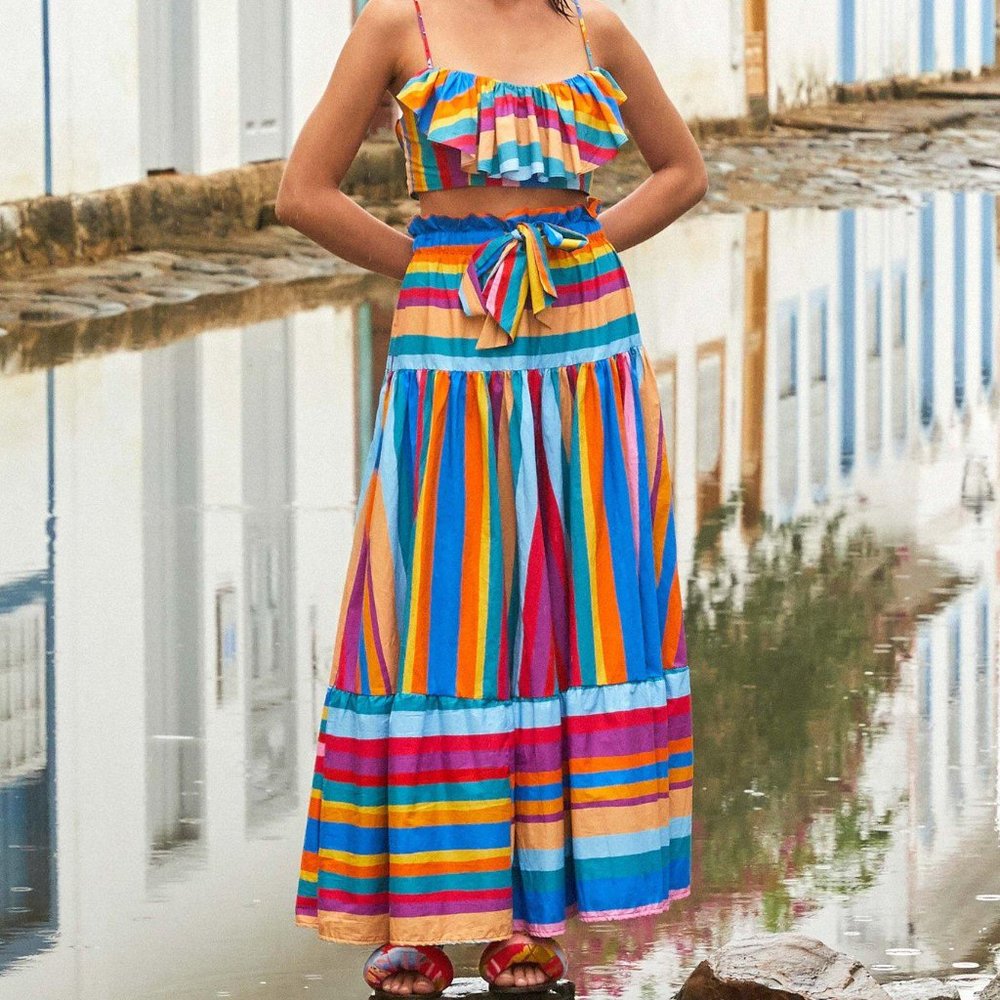 FARM Rio Striped Scarf Maxi Skirt - Picture 3 of 9